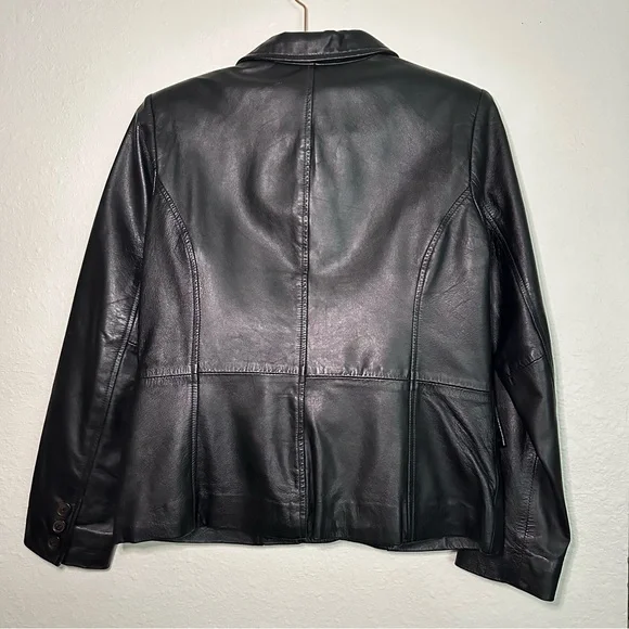 Vintage Black Genuine Leather Jacket - Picture 3 of 10
